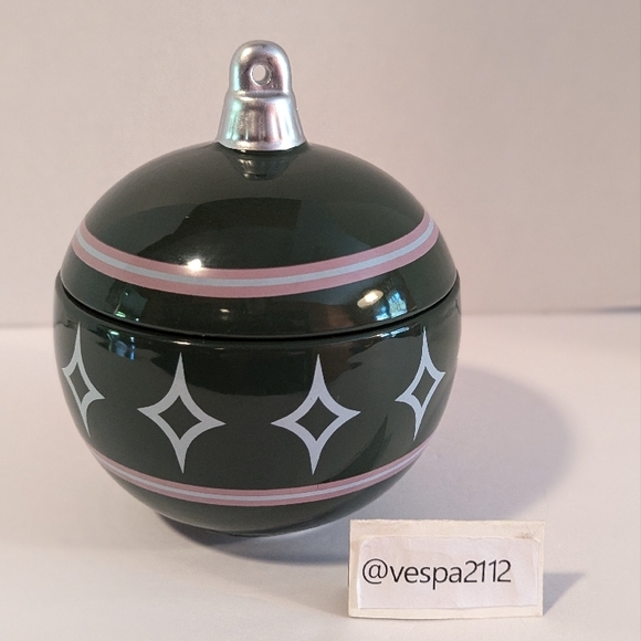 Target Bullseye Playground Ornament Green Christmas Canister Candy Cookie Jar - Picture 1 of 8